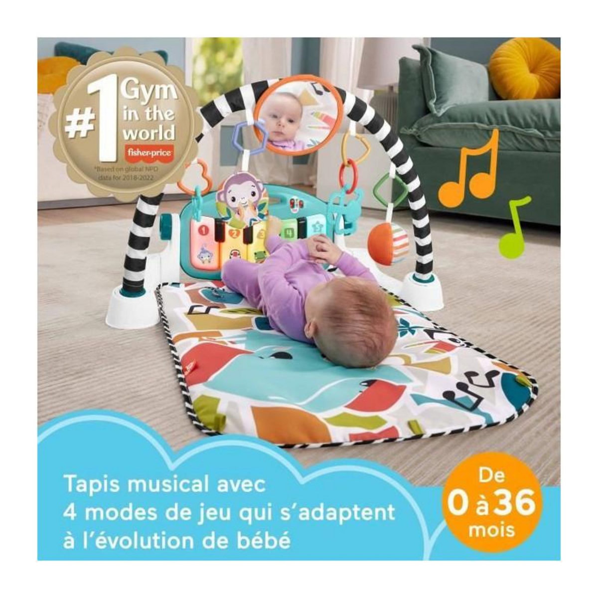 FISHER PRICE FISHER-PRICE Tapis Piano éveil-Tapis d'activités avec éveil musical - Fisher-Price - HWY56