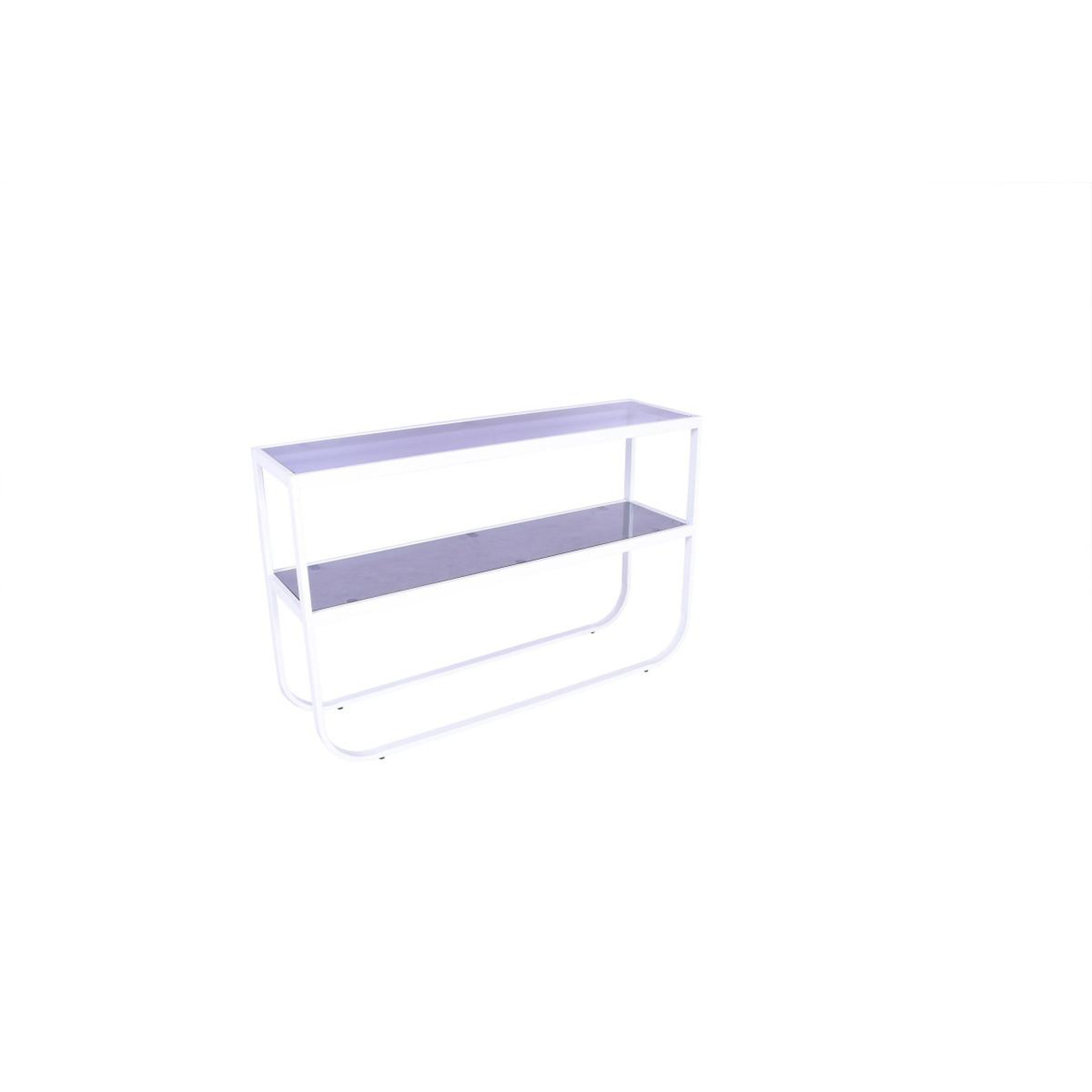 Voir la diapositive 2 : Paris Prix Console design en verre  rocker  110cm blanc