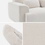 Voir la diapositive 4 : SWEEEK Canapé 2 places. tissu bouclette. 2 coussins déhoussables. Wallas  L 178 x P 97.5 x H 73cm
