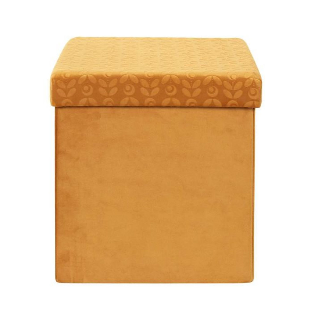 Paris Prix Pouf Pliable & Coffre  Rétro  38cm Jaune Moutarde