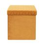 Voir la diapositive 2 : Paris Prix Pouf Pliable & Coffre  Rétro  38cm Jaune Moutarde