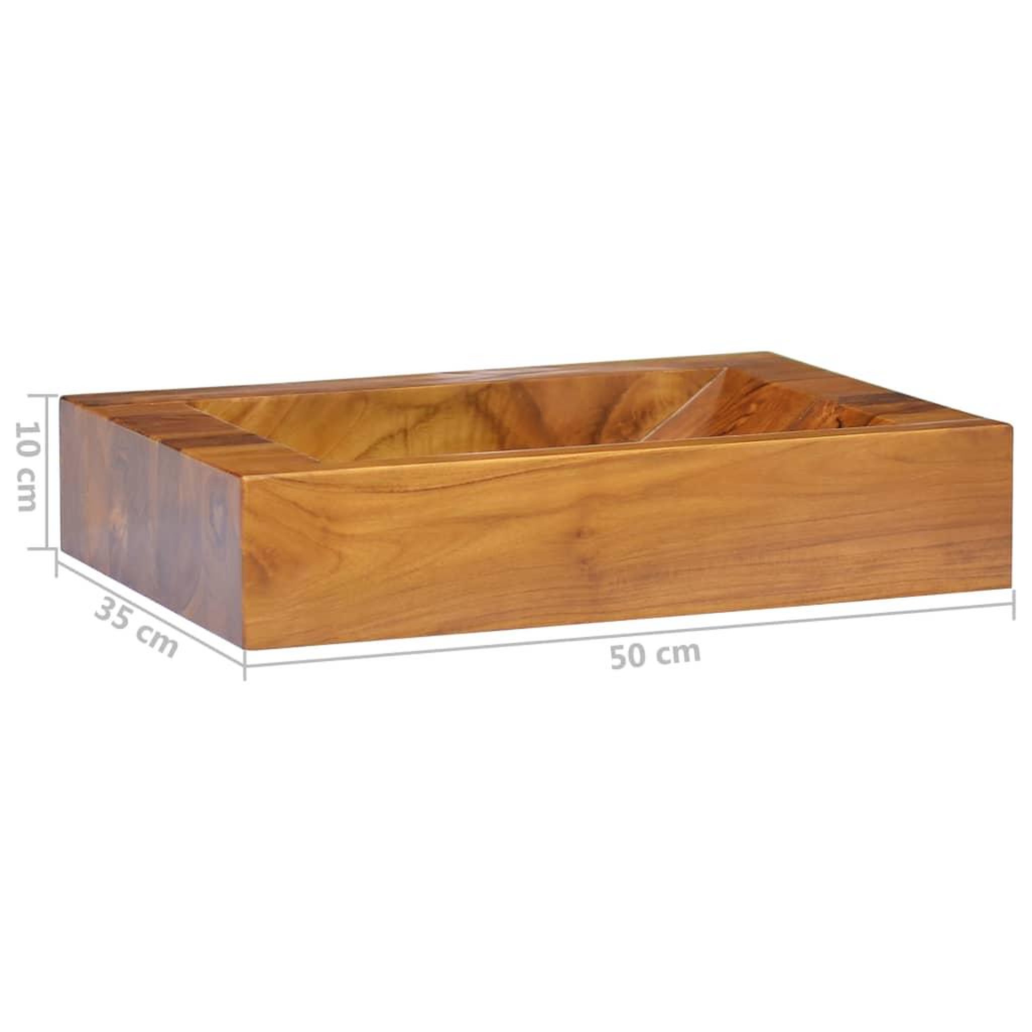 Voir la diapositive 6 : VIDAXL Lavabo bois de teck massif 50x35x10 cm