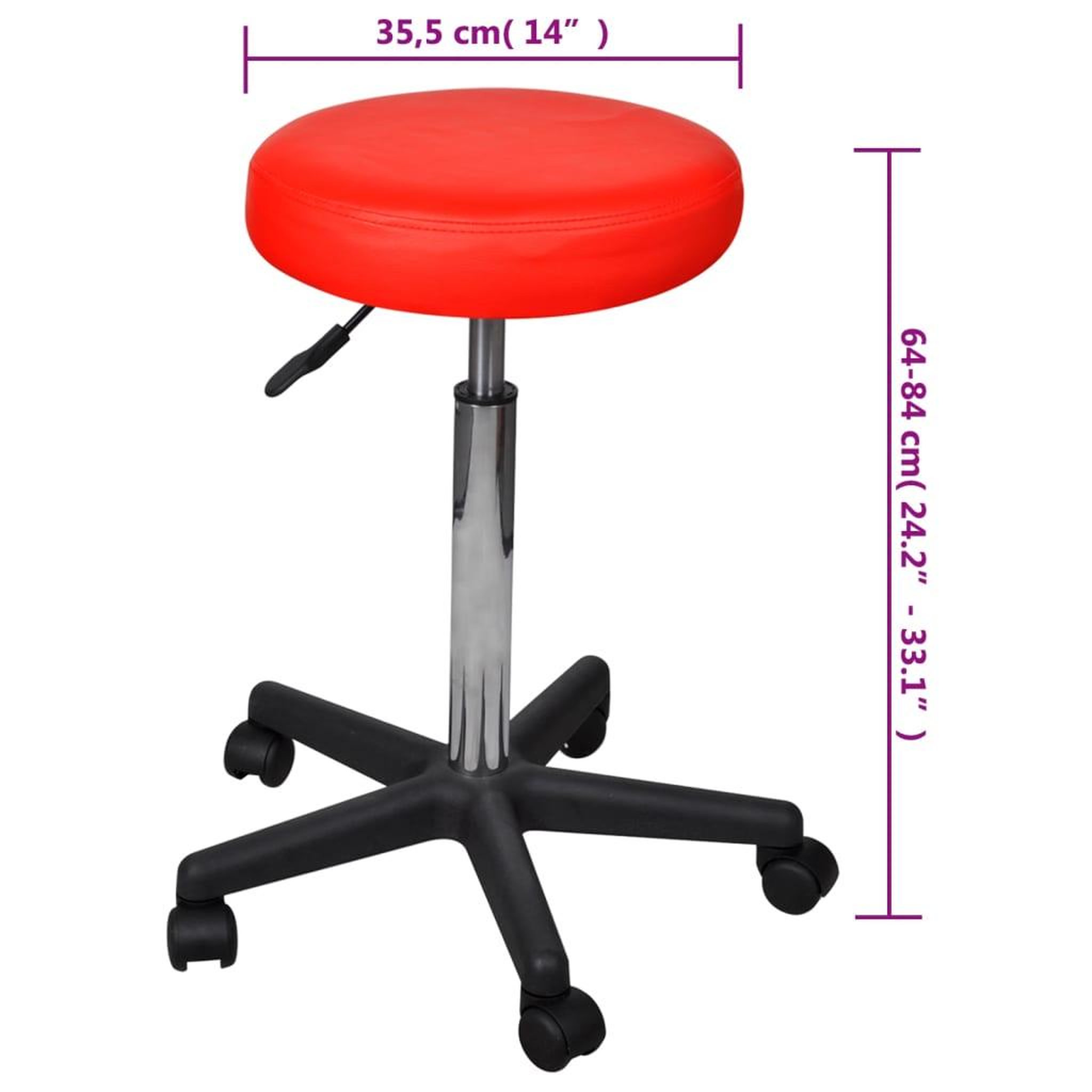 Voir la diapositive 5 : VIDAXL Tabouret de bureau Rouge