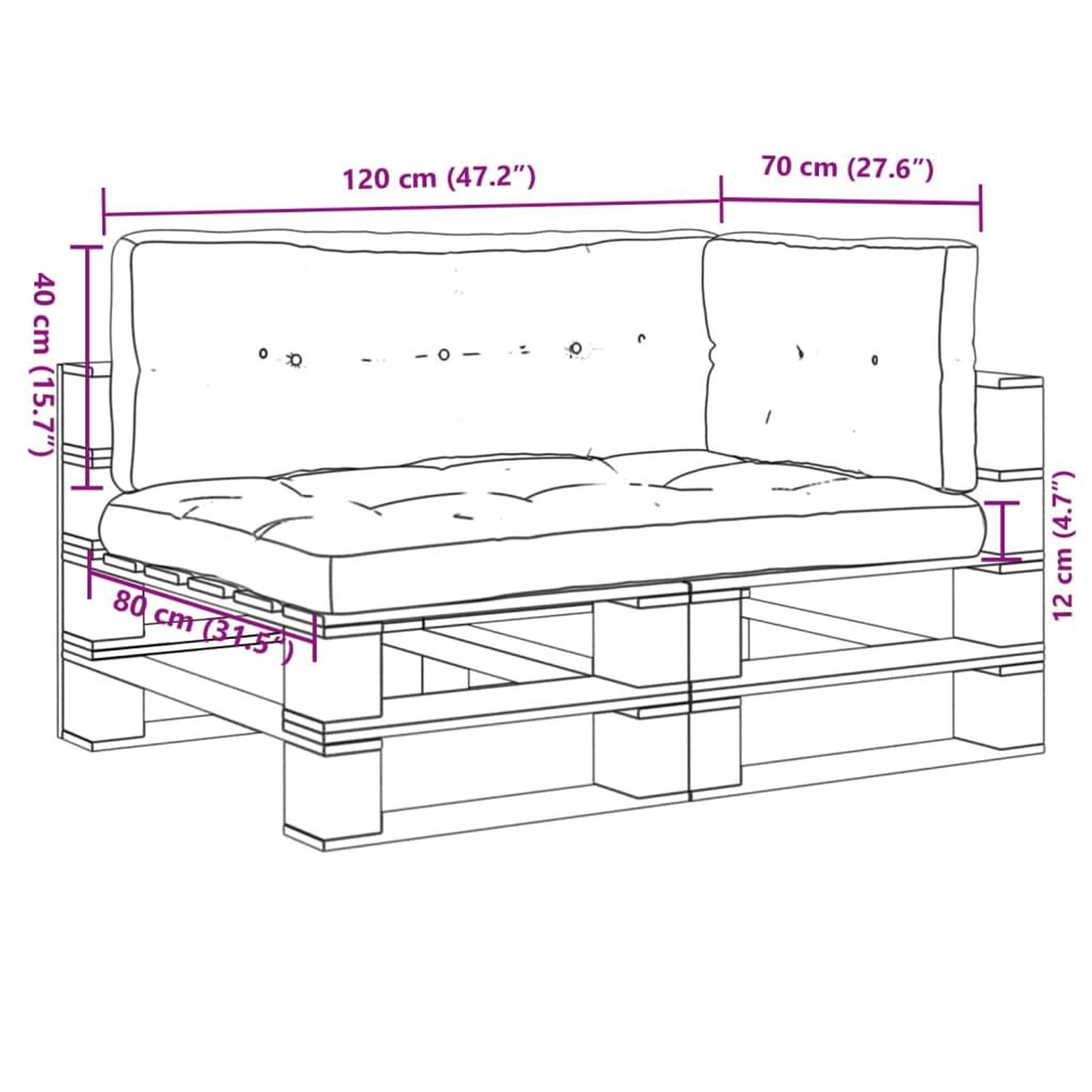 Voir la diapositive 6 : VIDAXL Coussins de palette lot de 3 noir tissu