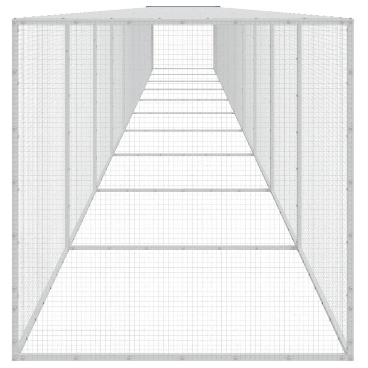 VIDAXL Poulailler avec toit gris clair 1003x98x90 cm acier galvanise