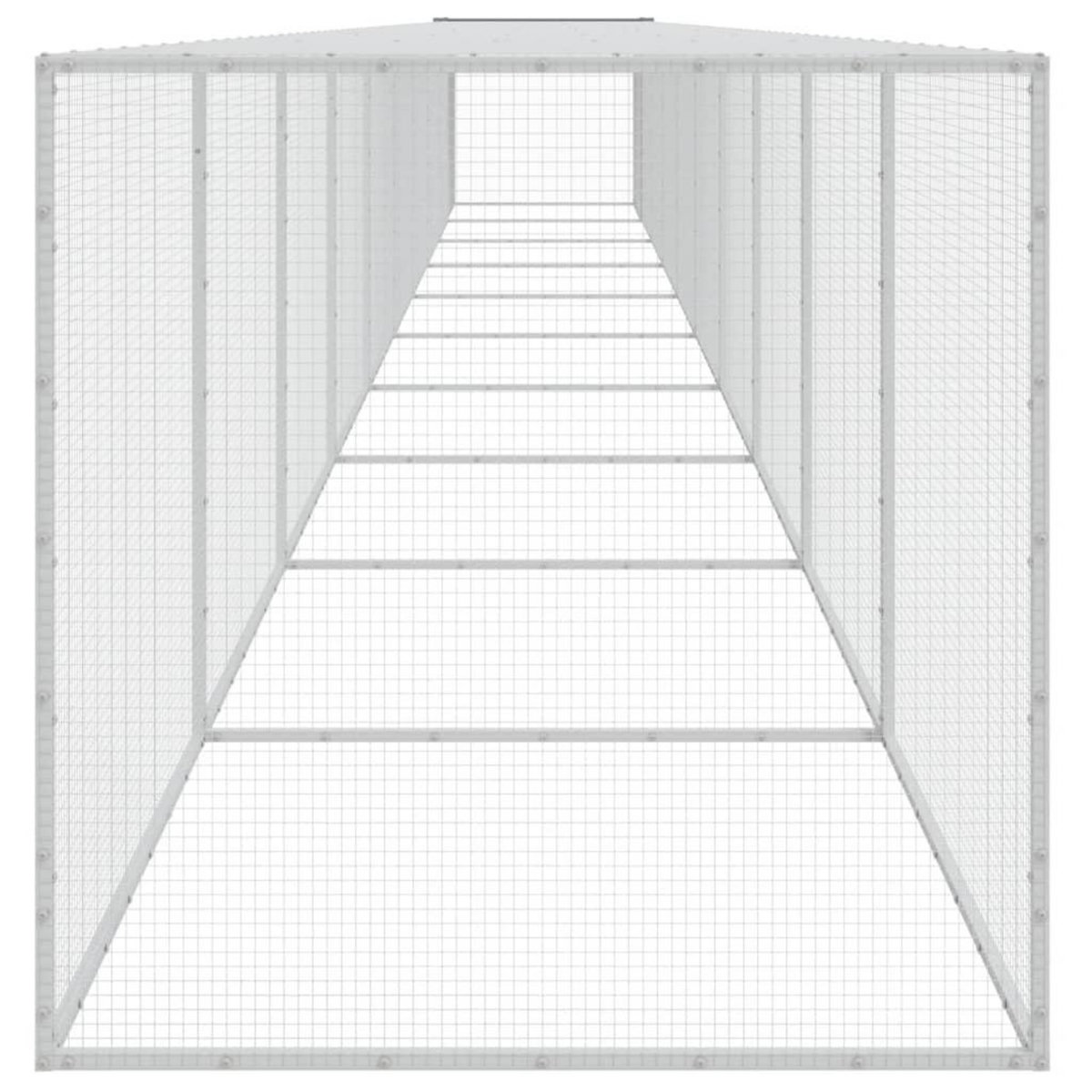 VIDAXL Poulailler avec toit gris clair 1003x98x90 cm acier galvanise