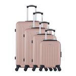 AMERICAN TRAVEL AMERICAN TRAVEL - Set de 4 Valises BROOKLYN-M 75 cm 4 Roues. Coloris disponibles : Rose, Violet, Vert, Beige, Gris, Noir, Bleu