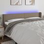 Voir la diapositive 1 : VIDAXL Tete de lit a LED Taupe 203x16x78/88 cm Tissu
