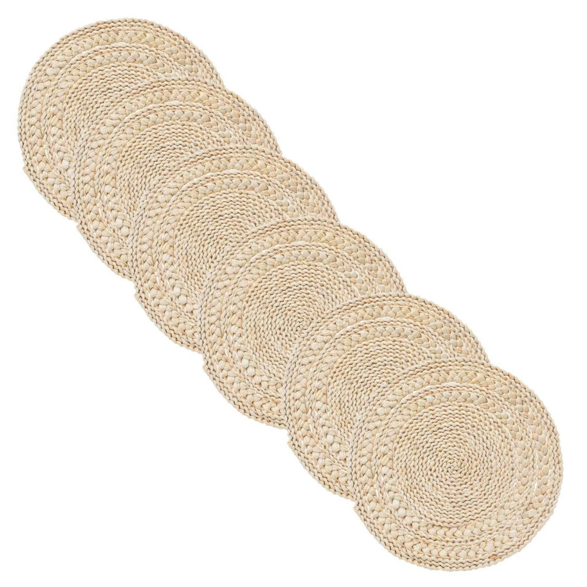 SECRET DE GOURMET Lot de 6 sets de table rond Escambia - Diam 38 cm - Beige