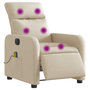 Voir la diapositive 3 : VIDAXL Fauteuil inclinable de massage electrique creme tissu