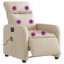 Voir la diapositive 3 : VIDAXL Fauteuil inclinable de massage electrique creme tissu