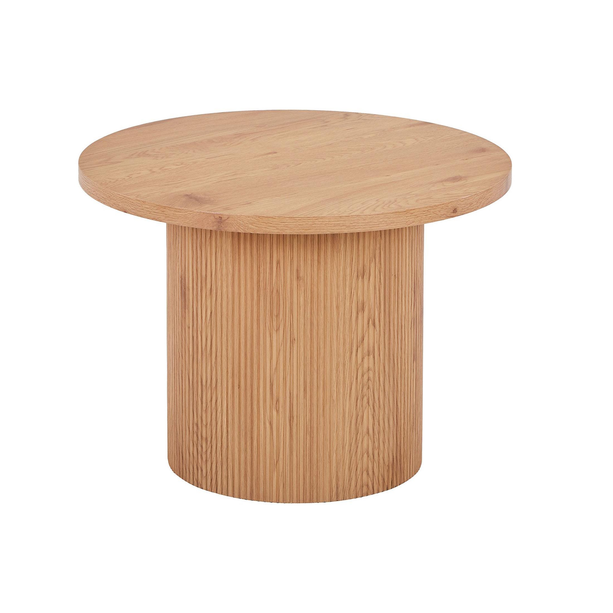 Voir la diapositive 1 : BEST MOBILIER Oliva - table basse ronde - effet bois - 80 cm