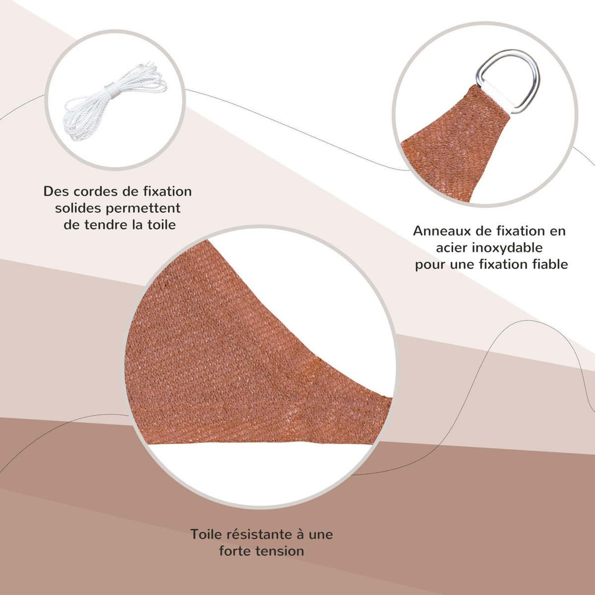 OUTSUNNY Voile d'ombrage rectangulaire 3 x 4 m polyéthylène haute densité résistant aux UV rouge