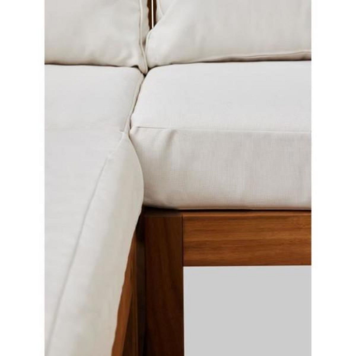 BOCARNEA Salon de jardin d'angle modulable - Bois d'acacia - 7 personnes - LEVATA XL - Blanc cassé + Housse