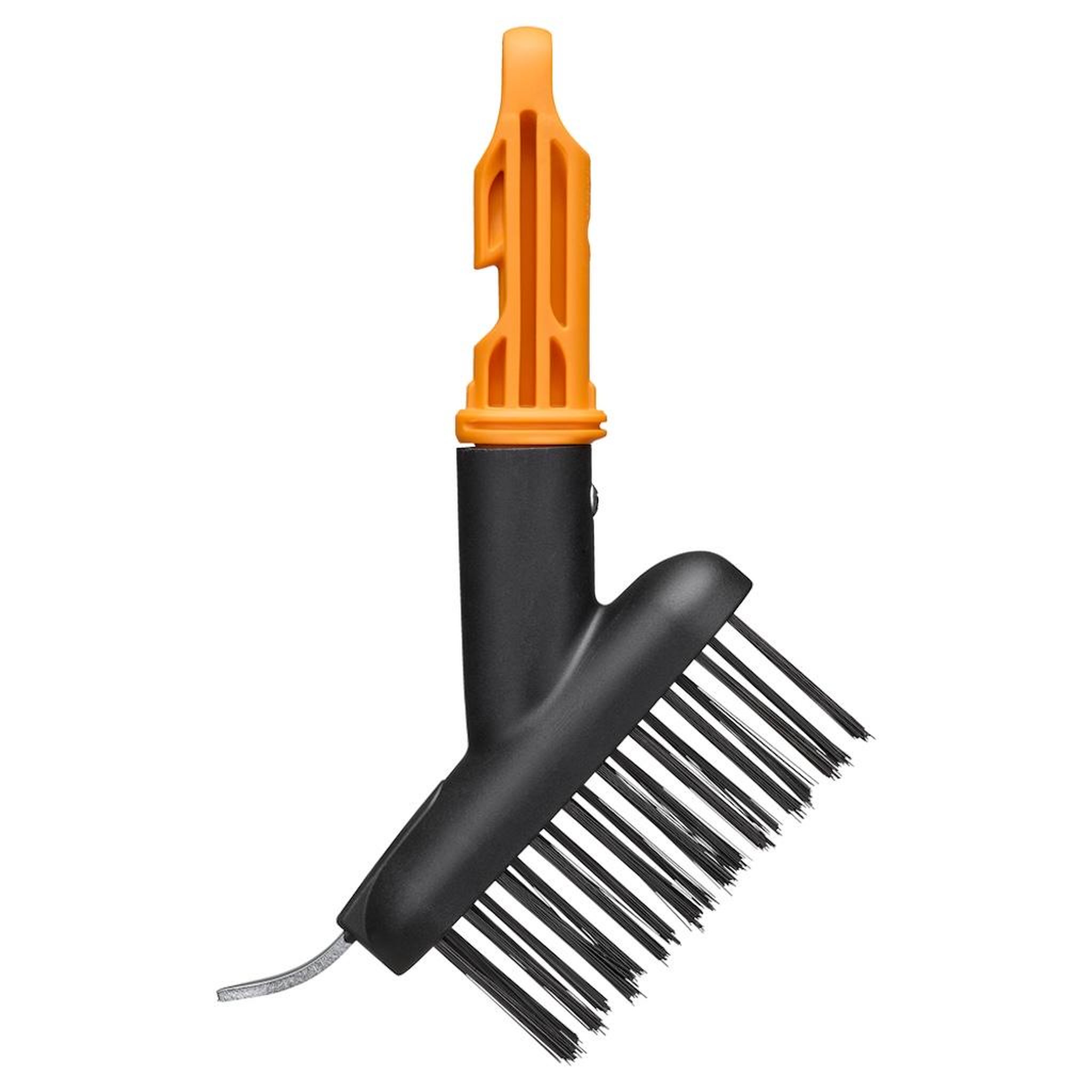 Fiskars Brosse de nettoyage pour dalles - oneclick 13,3 cm - élimination mousse et mauvaises herbes