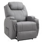 Voir la diapositive 5 : HOMCOM Fauteuil luxe de relaxation et massage inclinaison dossier repose-pied électrique revêtement synthétique gris