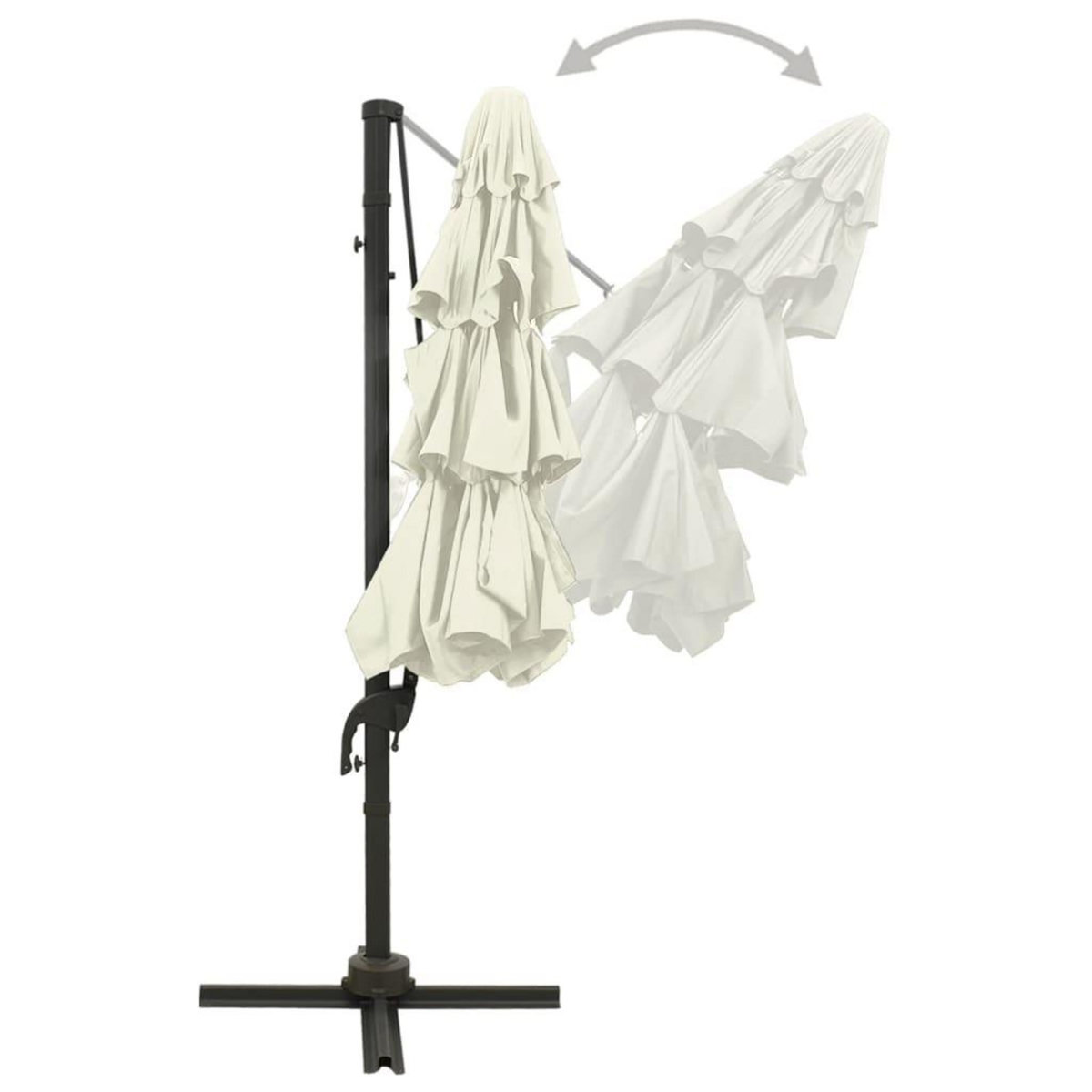 VIDAXL Parasol de jardin a 4 niveaux avec mat en aluminium sable