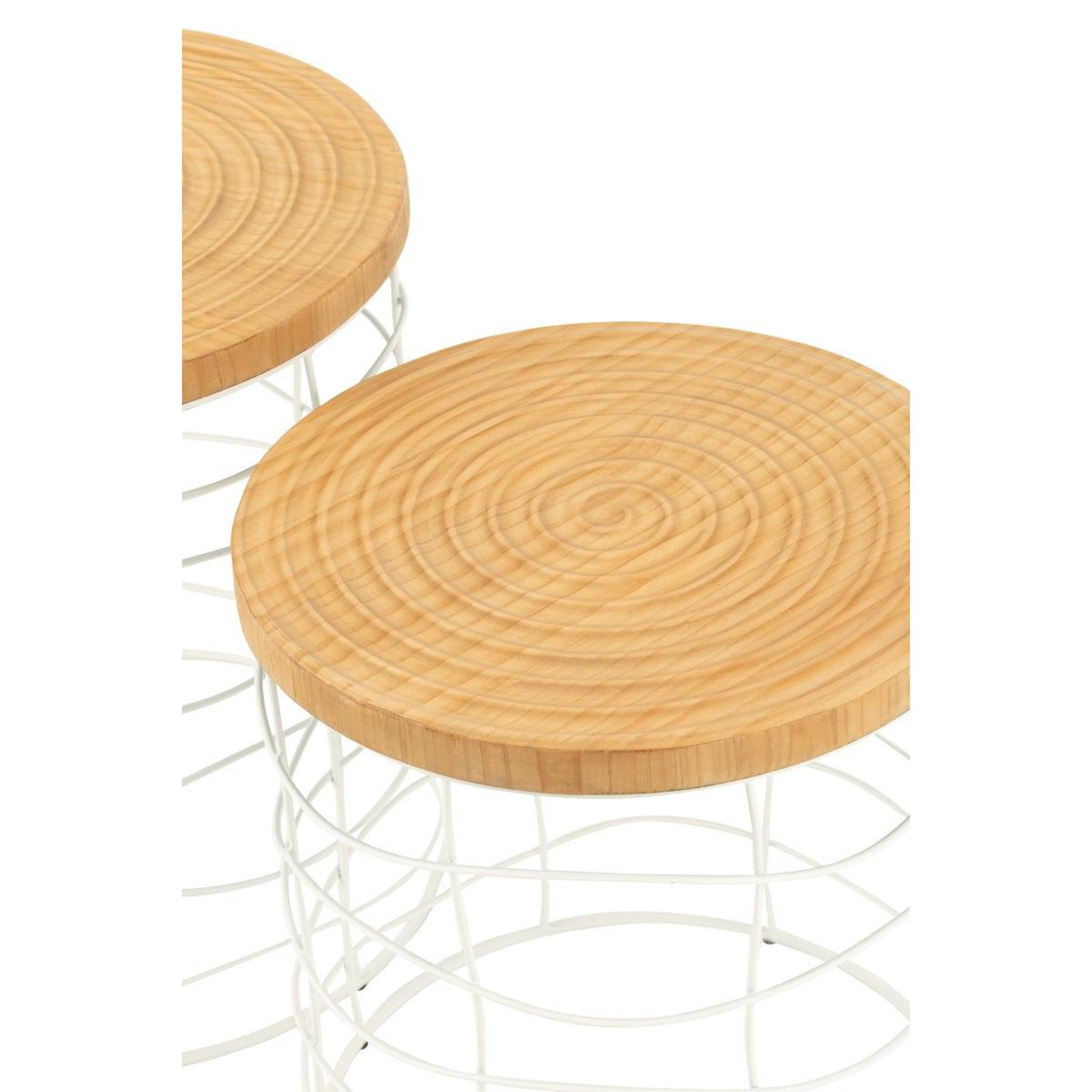Voir la diapositive 3 : J-LINE Lot de 2 tables d'appoint gigognes  brittney  50cm naturel