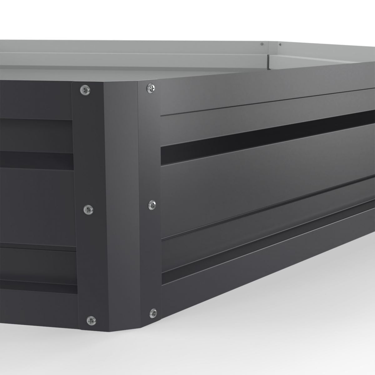 ID MARKET Lot de 2 carrés potager en métal châssis hexagonale 120 cm gris anthracite