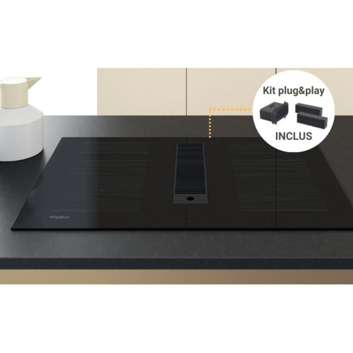 Whirlpool Plaque de cuisson avec hotte intégrée Whirlpool WVHF83BBUKIT