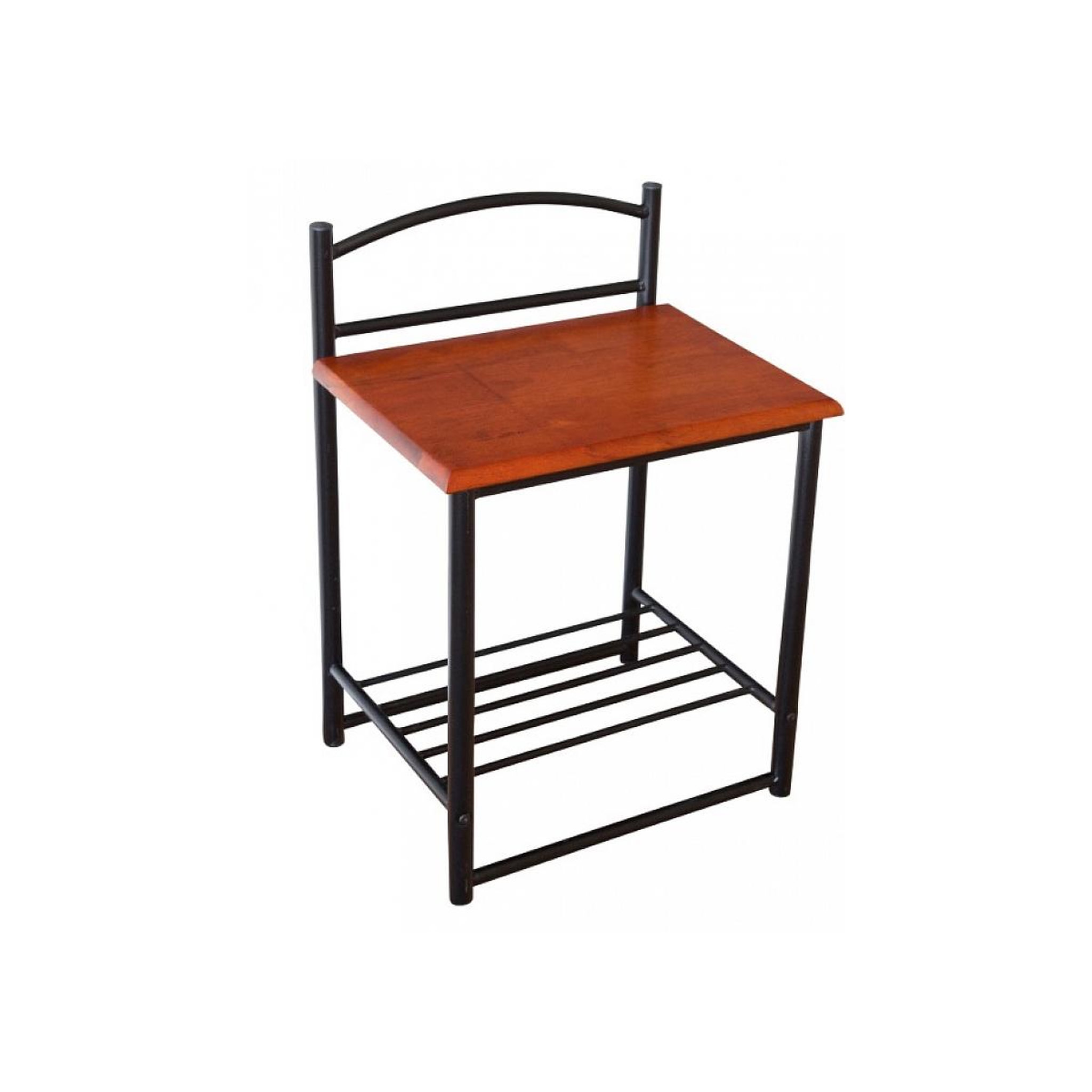 HomeStyle4U Table de chevet en metal et en bois