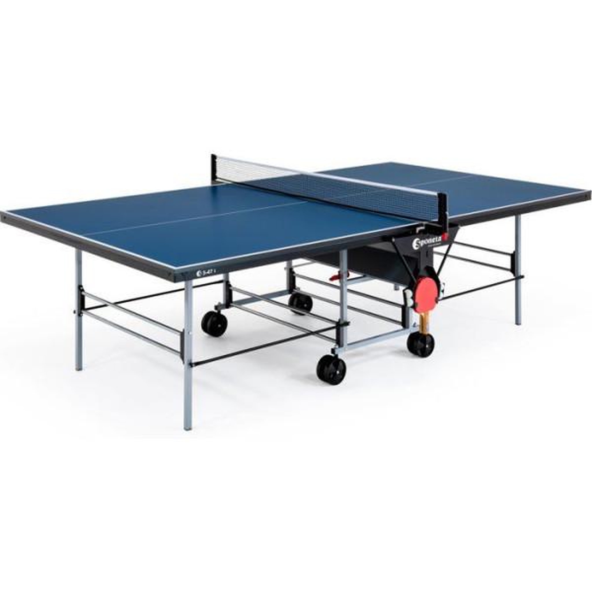 SP Table tennis de table - SPONETA - S3-47i - Pliable - Usage intérieur - Filet fixe ajustable + de supports latéraux - Gris et b