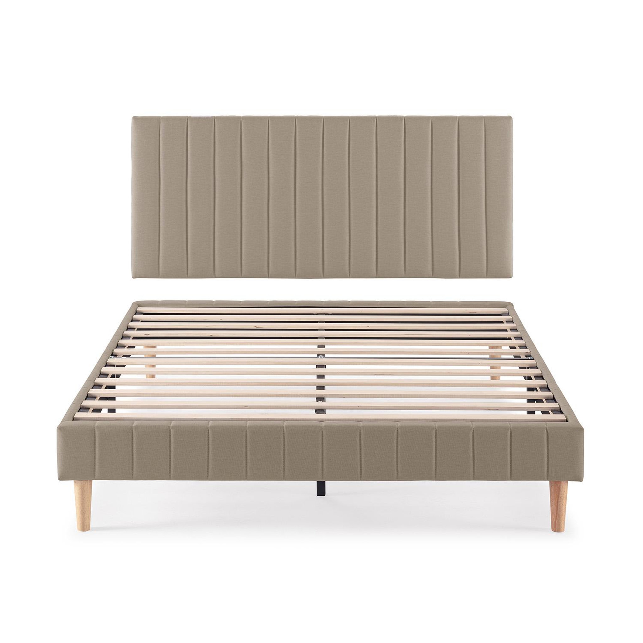 Voir la diapositive 3 : VS VENTA-STOCK Sommier + tête de lit Eris 140x190 cm Beige