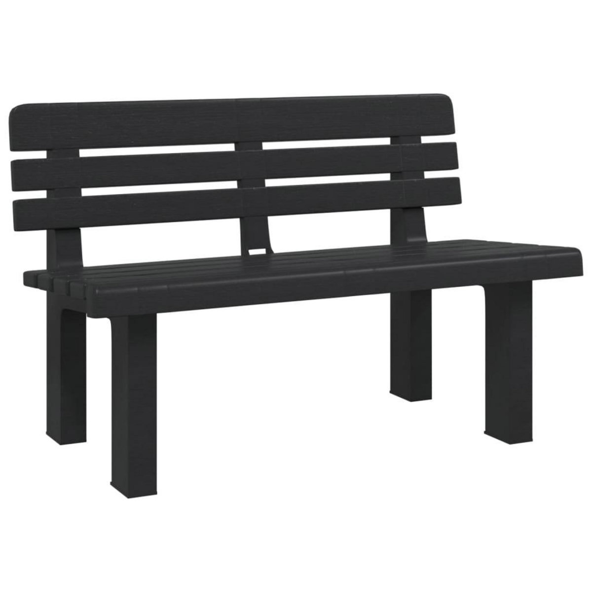 VIDAXL Banc de jardin anthracite 110x52x71 cm polypropylene