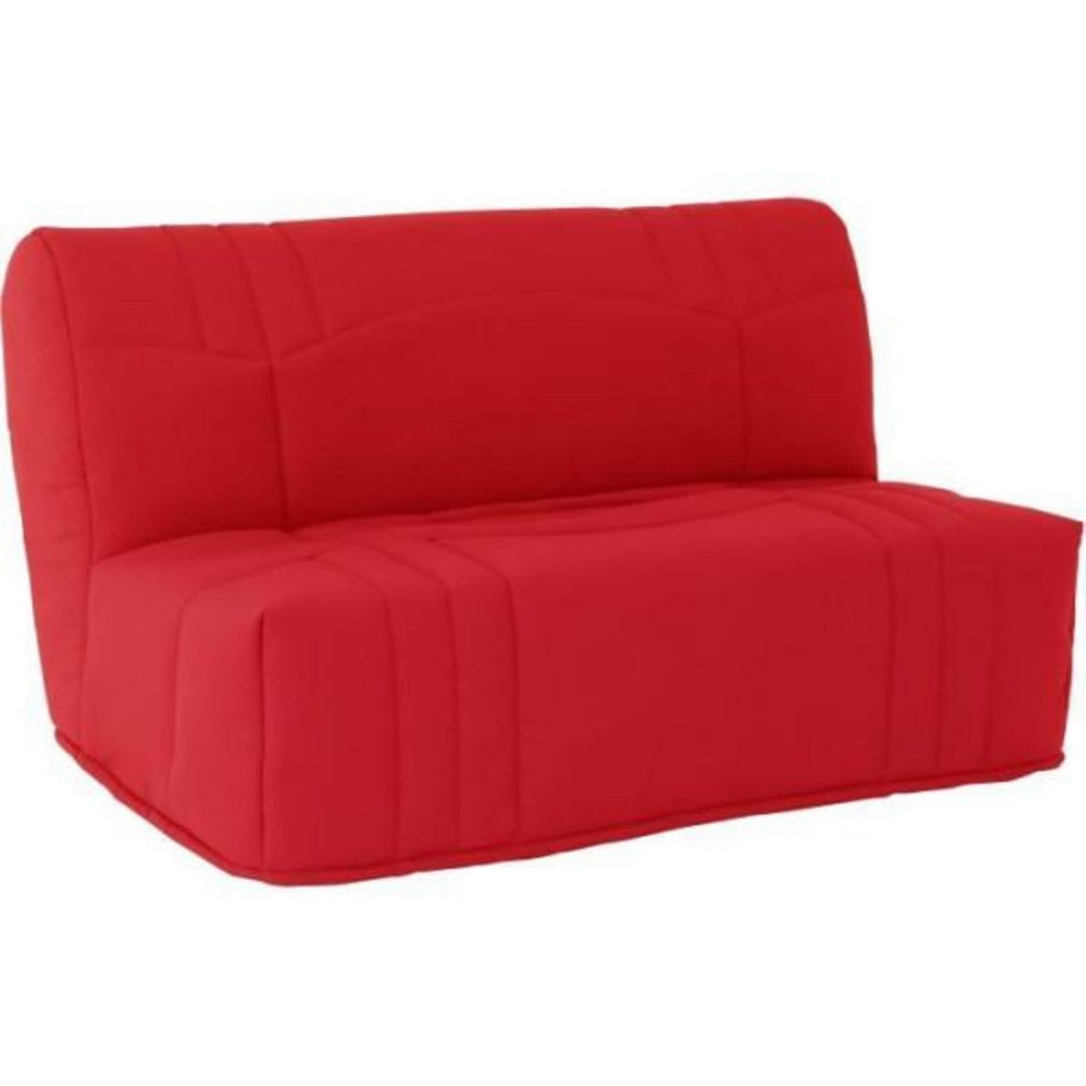 MARKET24 Banquette BZ DREAM - Tissu 100% Coton rouge - Couchage 140x190 cm - Classique - Moelleux