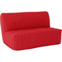 Voir la diapositive 3 : MARKET24 Banquette BZ DREAM - Tissu 100% Coton rouge - Couchage 140x190 cm - Classique - Moelleux