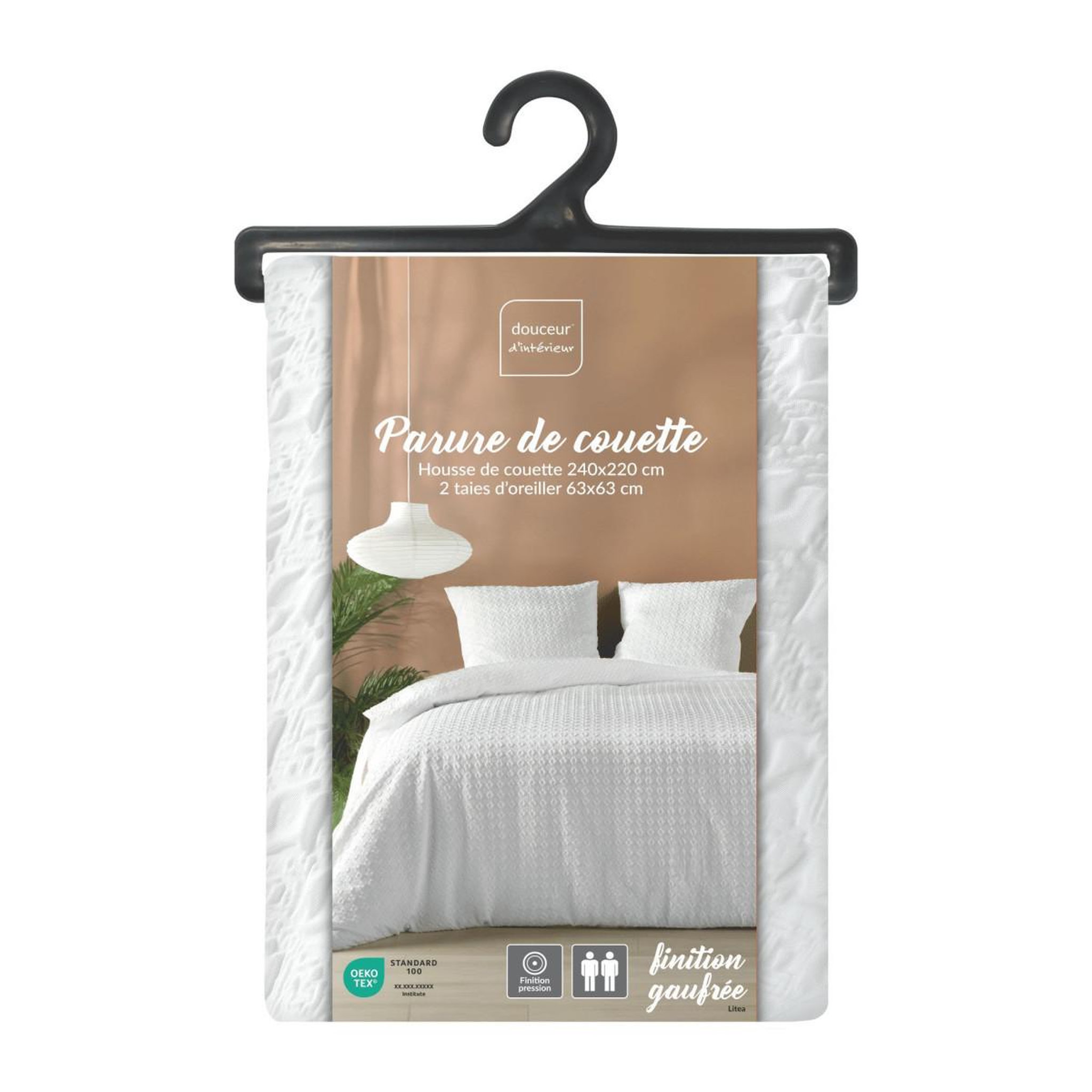 Voir la diapositive 5 : Douceur d'Intérieur Parure de lit 3 pièces  litea  240x220cm blanc