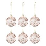 Paris Prix Lot de 6 Boules de Noël  Branches  8cm Rose