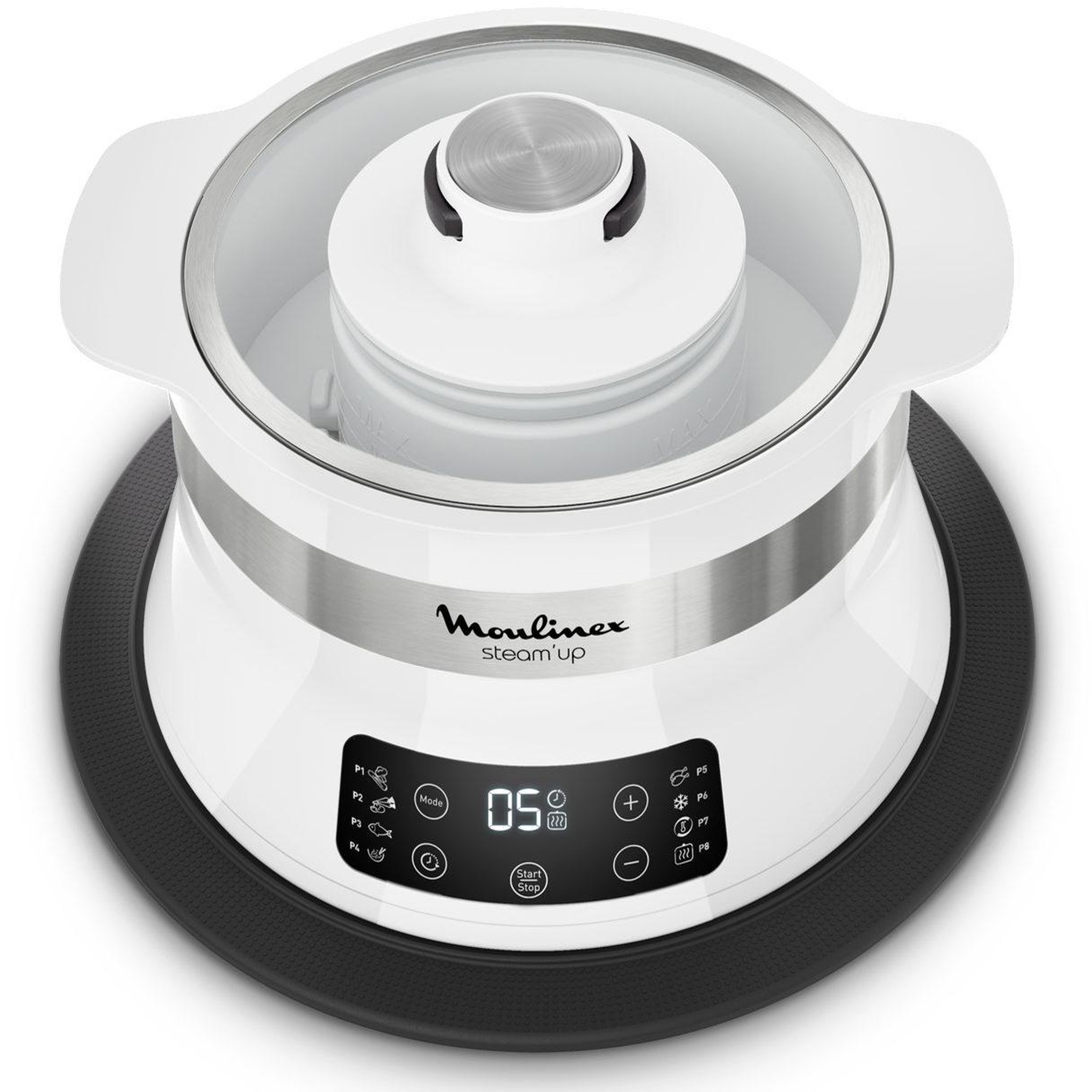 Voir la diapositive 2 : MOULINEX Cuiseur vapeur 0.7l 550w blanc - vj504010
