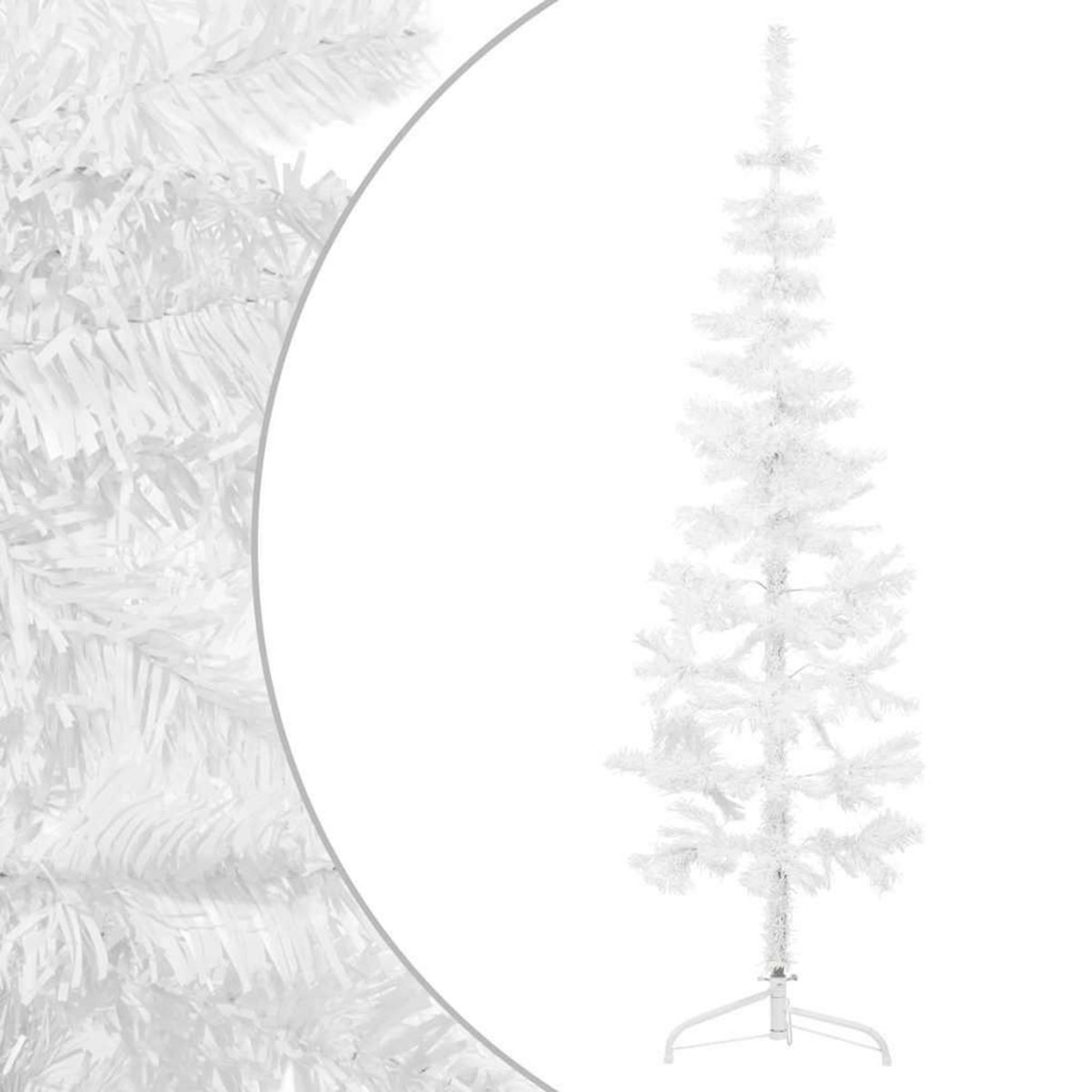 VIDAXL Demi sapin de Noël artificiel mince avec support Blanc 120 cm