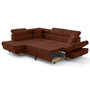 Voir la diapositive 3 : BEST MOBILIER Lisbona - canapé d'angle gauche 5 places convertible avec têtières en velours côtelé