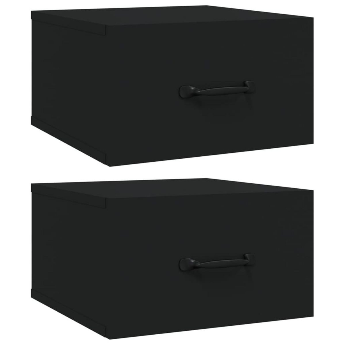 VIDAXL Tables de chevet murales 2 pcs Noir 35x35x20 cm