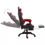VIDAXL Chaise de jeu avec repose-pied Rouge Similicuir