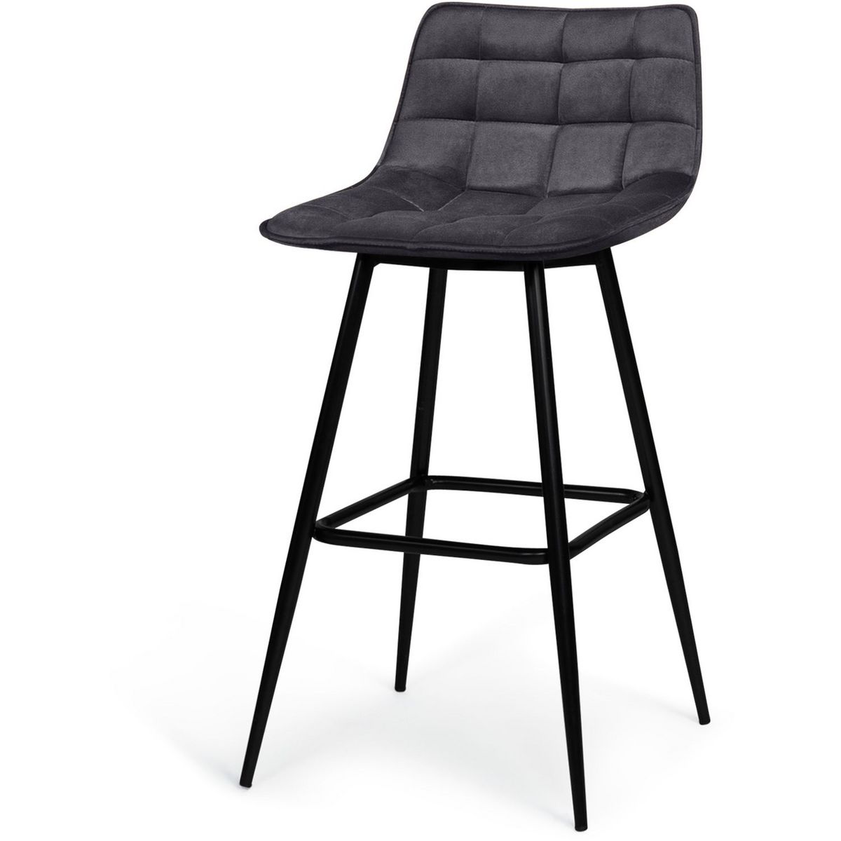 Lot de 4 tabourets chaises de bar assise velour pieds métal SIA