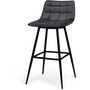Voir la diapositive 2 : Lot de 4 tabourets chaises de bar assise velour pieds métal SIA