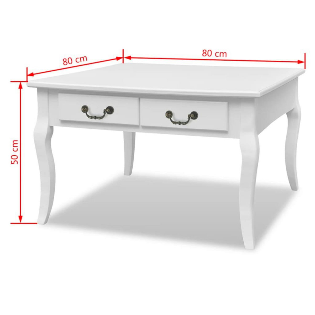 VIDAXL Table basse avec 4 tiroirs Blanc
