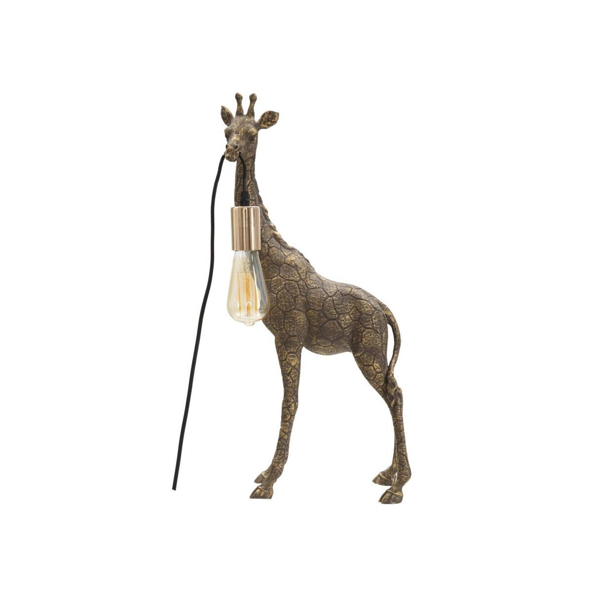 Paris Prix Lampe à poser en résine  girafe  60cm or foncé
