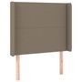 Voir la diapositive 2 : VIDAXL Tete de lit avec oreilles Taupe 103x16x118/128 cm Tissu