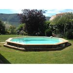 Ubbink Piscine bois Océa 5,80 x 1,30 m - Liner gris - Ubbink