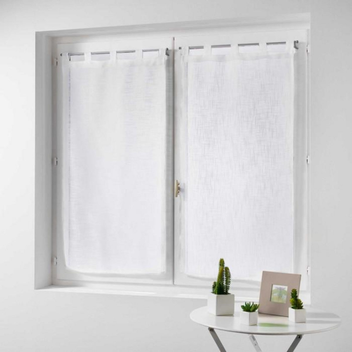 Paris Prix Paire de Voilages  Haltona  60x160cm Blanc