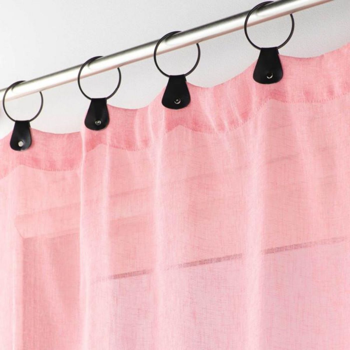 Paris Prix Rideau Voilage à Anneaux  Linka  140x240cm Corail