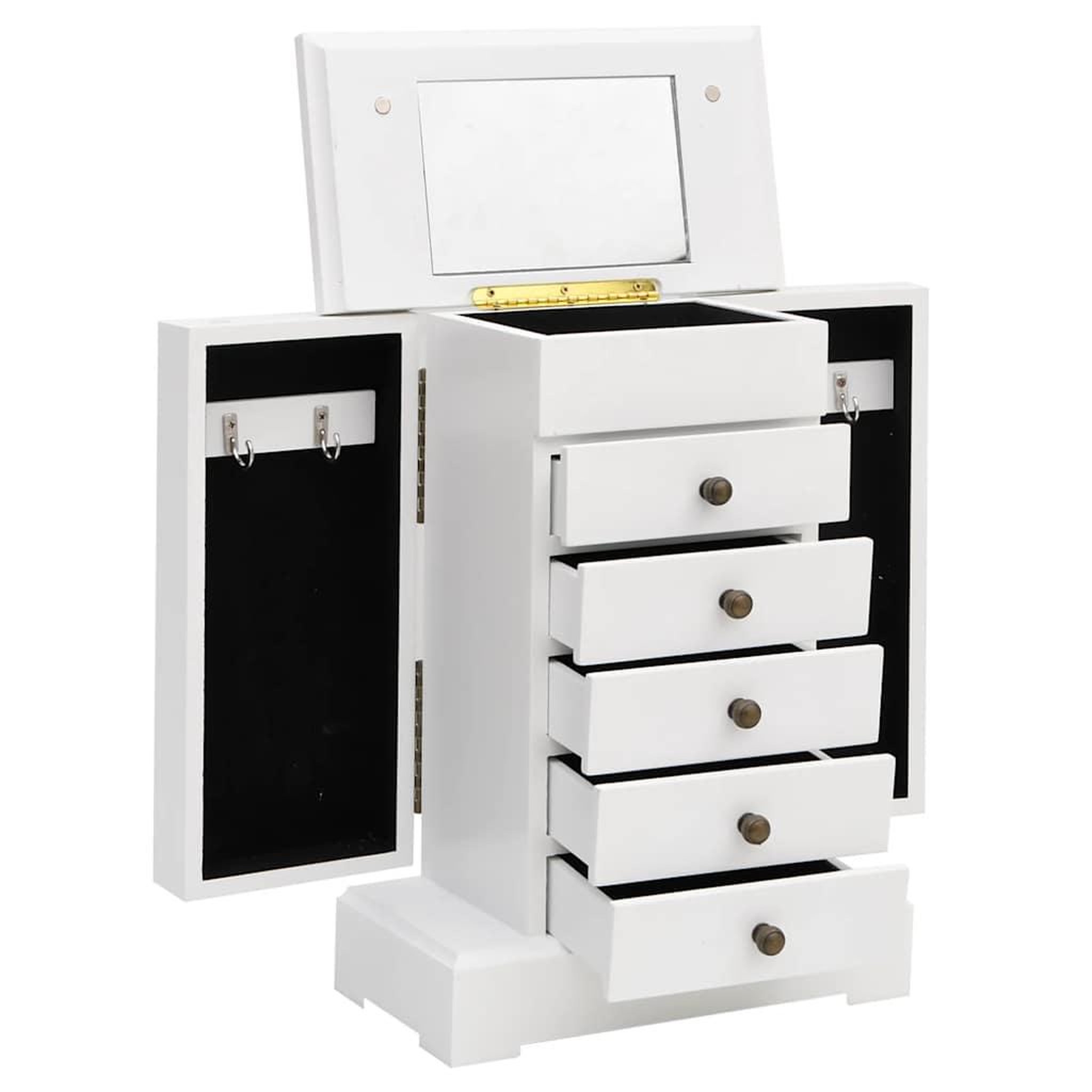 VIDAXL Boîte a bijoux avec miroir MDF 25 x 13,5 x 34 cm