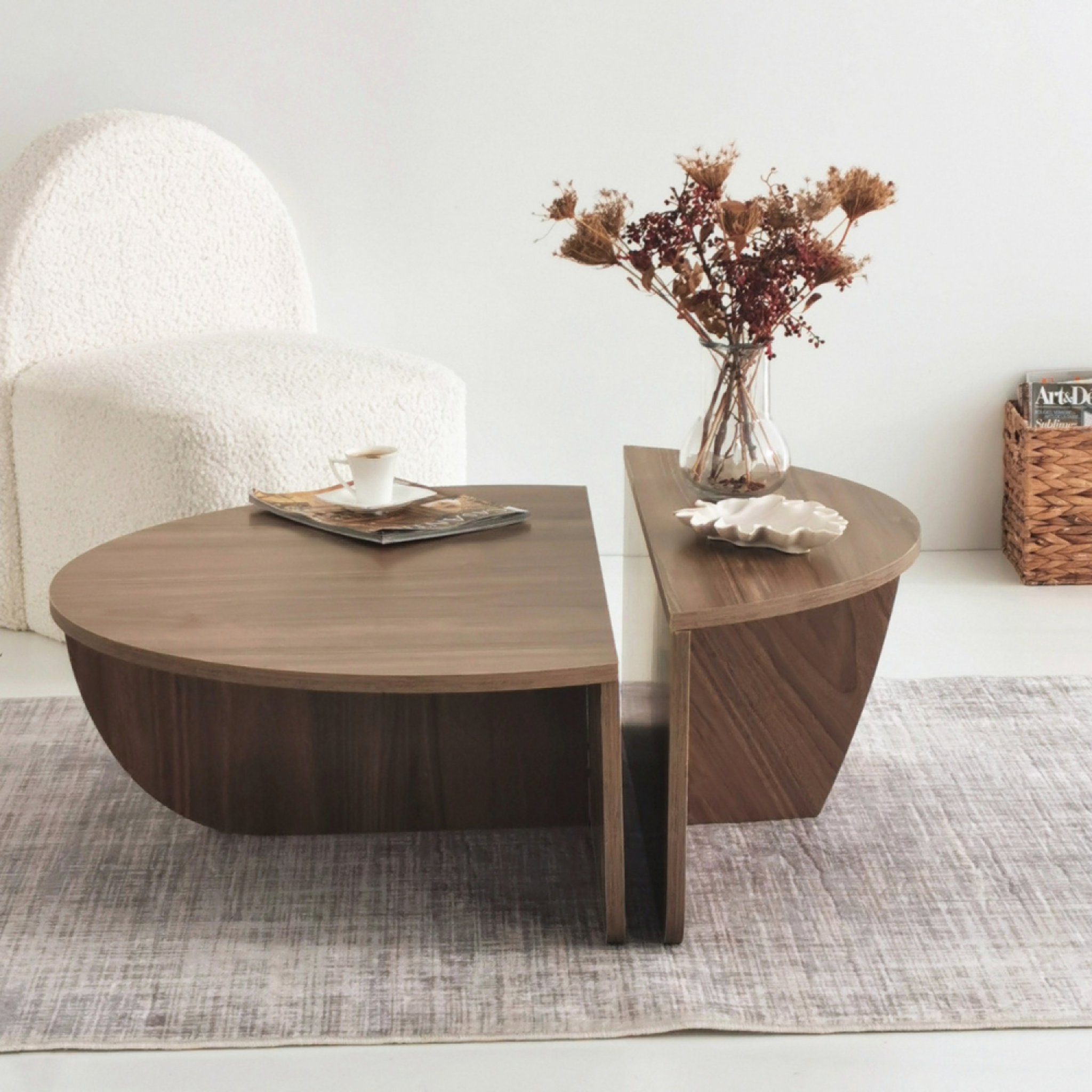 Voir la diapositive 3 : CONCEPT USINE Table basse modulable couleur noyer mila