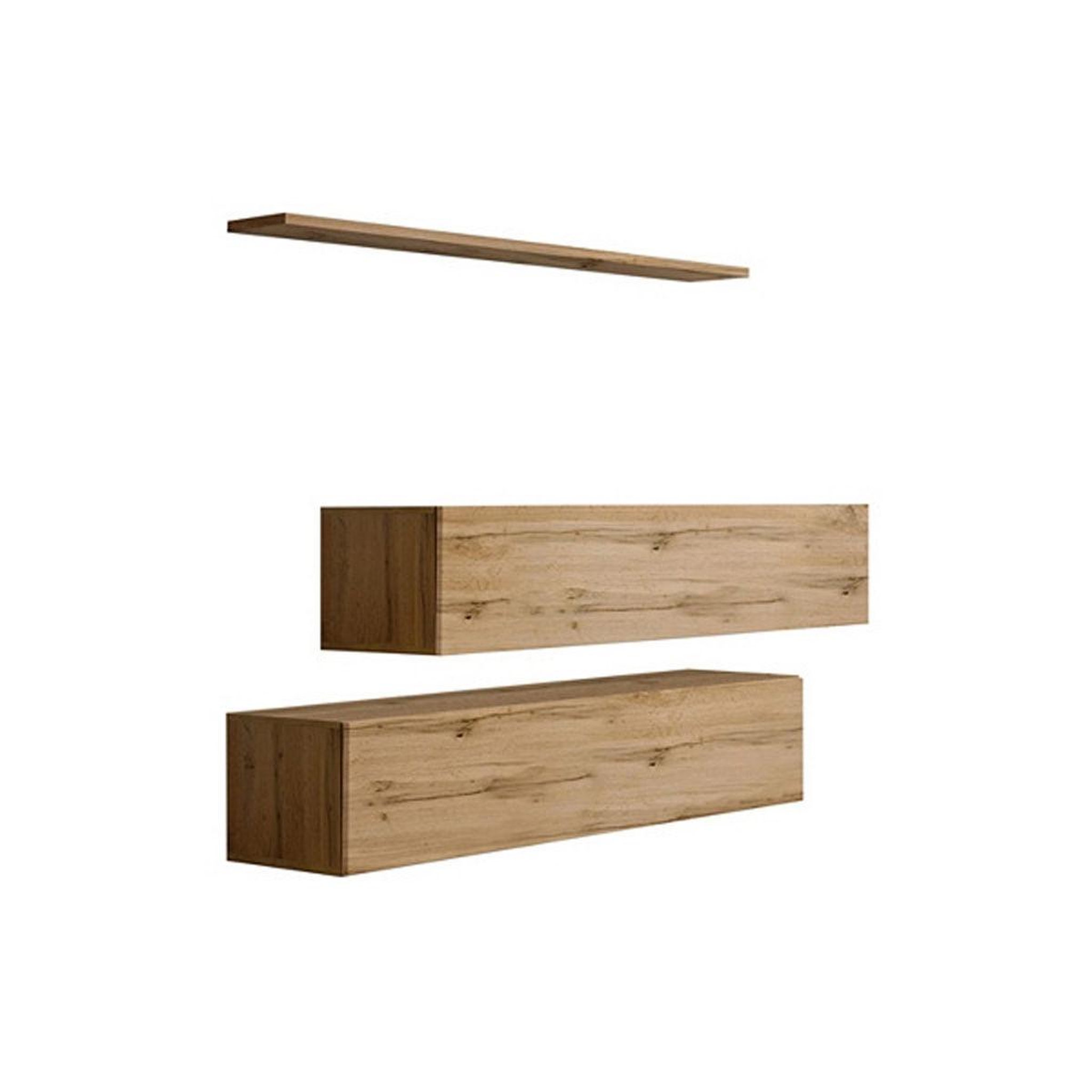 Voir la diapositive 2 : Paris Prix Lot de 2 bancs muraux & étagère  switch sbii  130cm naturel