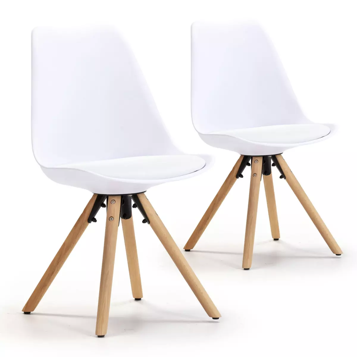 VS VENTA-STOCK Set de 2 chaises Salle à Manger Jeff Style Nordique Blanc, 54 cm x 49 cm x 84 cm