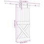 Voir la diapositive 6 : VIDAXL Porte coulissante et kit de quincaillerie 85x210 cm pin massif